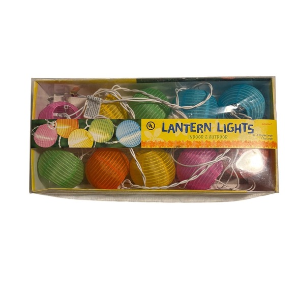 Multi Color Paper Lantern String Lights Indoor Outdoor UL Listed Party Room Deco - Picture 8 of 8